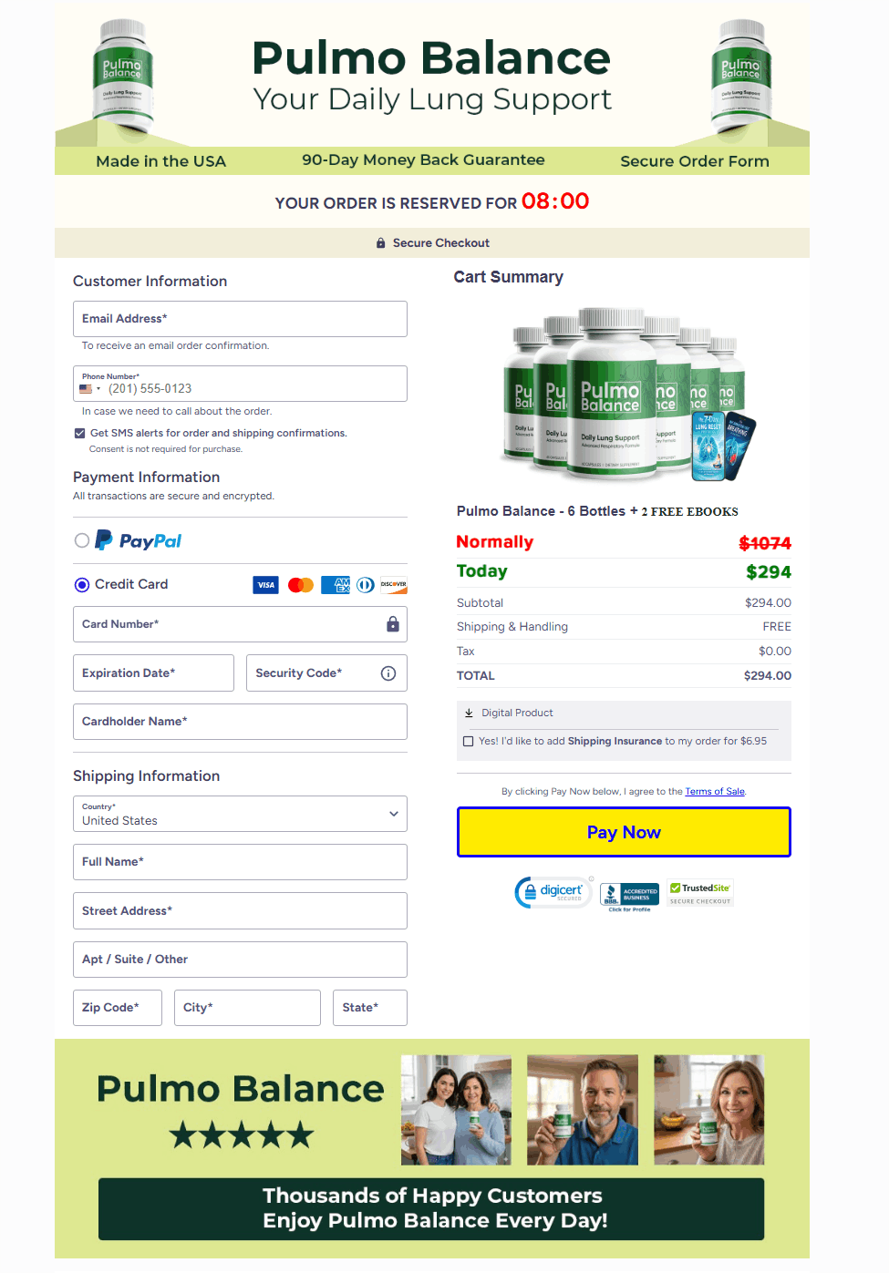 Pulmo Balance-Checkout